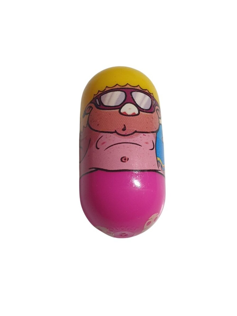 Mighty Beanz 166 Beach Bum Bean Collectible Toy Yellow Pink 2003 Series 3 Gift